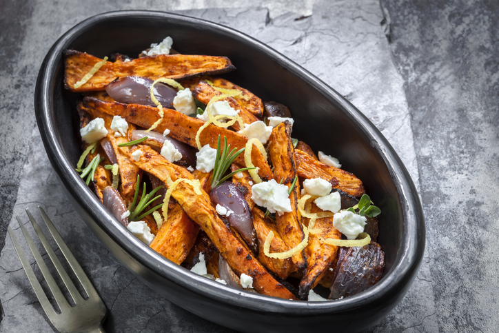 ovenheerlijke groente met aubergine zoete aardappel en feta